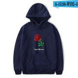 Black Rose Hoodie Payton Moormeier Printed Series Men's and Women's Hooded Sweater Autumn and Winter