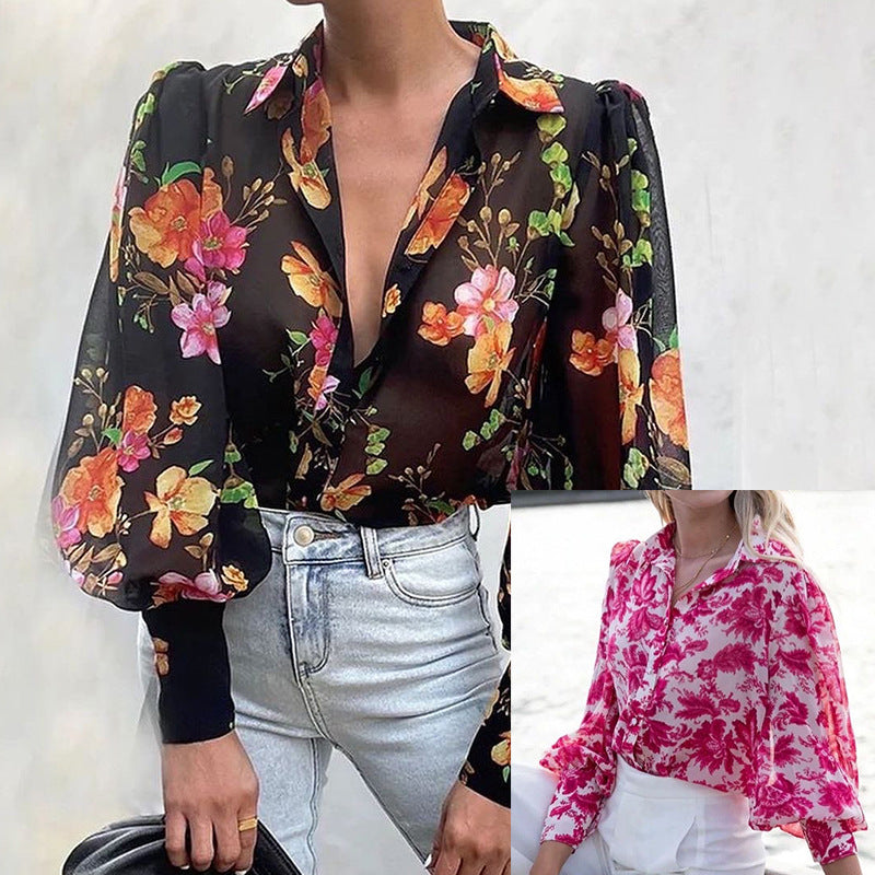 Women Bohemian Shirts Summer Women's Fashion Loose Lapels