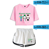 Dreamwastaken Men's Novelty Hoodies Dream Merch Shirt Printed Sexy Navel Exposed T-shirt Shorts Set