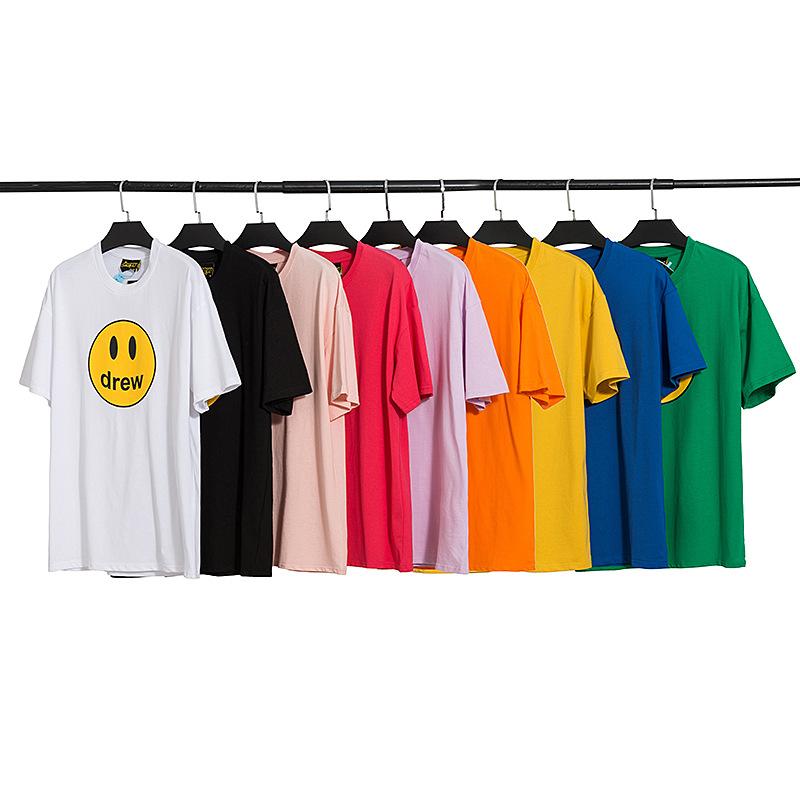 Justin Bieber Drew House Men Women Cotton Top T Shirt Summer Style Women Streetwear Printed Short Sleeve Tshirt Men and Women Loose Bottoming Shirt
