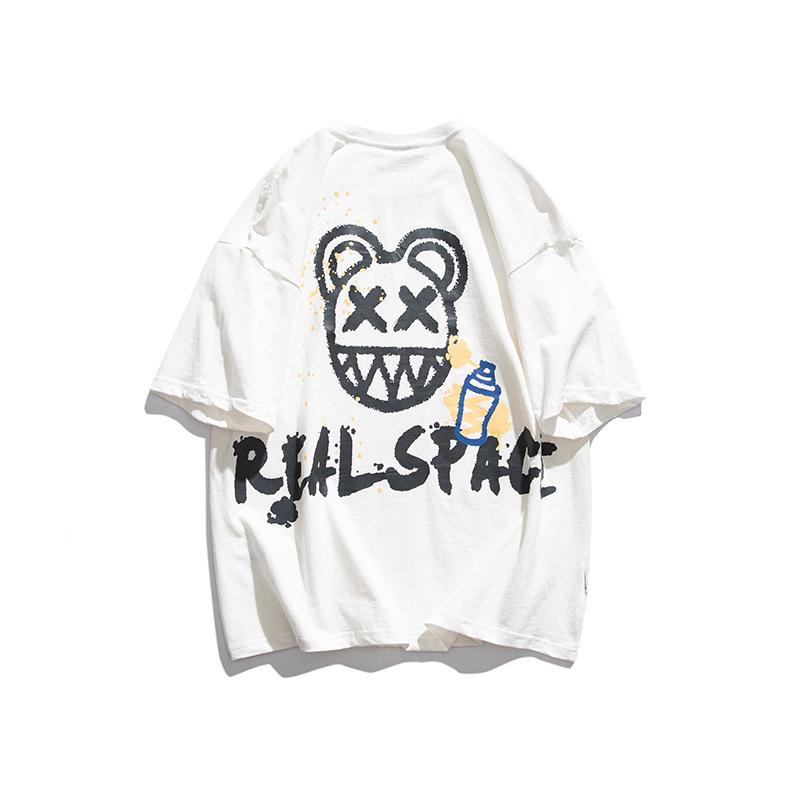 Men's T Shirt Summer Casual Tops Men's Summer Fashion Brand Large Printed Loose Short Sleeve T-shirt Men's and Women's Neutral Fashion Short Sleeve