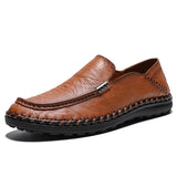 Loafers for Men Autumn Men Outdoor Casual Shoes First Layer Cowhide Middle-Aged and Elderly People's Shoes