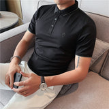 Men Polo Shirts Embroidered T-shirt Slim Lapel