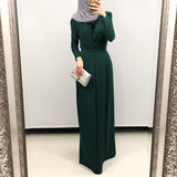 Muslim Women Stylish Kashibo Abaya Muslim Ladies Long Gown Islamic Clothing Jilbab Jalabiya Fashion Solid Color Dress