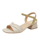 Nude Wide Fit Block Heels Chunky Heel Sandals