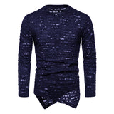 Transparent Shirt for Men Punk V-neck Long Sleeve Bottoming T-shirt