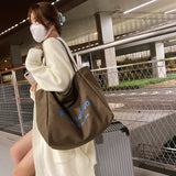 The Teacher Tote Idle Style Shoulder Bag Large Capacity Simple Leisure Bag Canvas Bag Artistic Fashion Women's Bag
