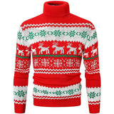 Ugly Christmas Sweater Turtleneck Sweater Autumn and Winter Elk Pattern Sweater