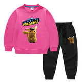Children Pokemon Pikachu Hoodie & Pant Set Two-Piece Baby Cotton Sweater Set
