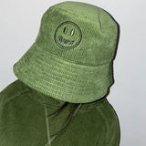Justin Bieber Toque Smiling Face Embroidery Leisure Corduroy Hat for Men and Women