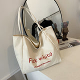 The Teacher Tote Idle Style Shoulder Bag Large Capacity Simple Leisure Bag Canvas Bag Artistic Fashion Women's Bag