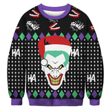Black Christmas Sweater Unicorn 3D Printed Crew Neck Sweatshirt Casual Loose Autumn and Winter