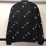 Off White Long Sleeve Round Neck Sweater Letter Crew Neck Pullover Sweatshirt