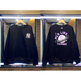 Yankees Spring Printed Round Neck Graffiti Cartoon Couple Sweater