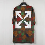 Off White T Shirt Cotton Camouflage Leaf Arrow Women Short Sleeved Shirt Clothing Owt