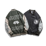 Varsity Jacket for Men Spring Stand Collar Jacket Hip Hop Printed Unisex Uniform