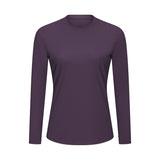 Moisture Wicking Shirts Fall/Winter Nude Feel Yoga Clothes Slim Fit Sports Long Sleeve T-shirt Quick-Drying Women's Workout Clothes