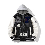 Varsity Jacket PU Leather Baseball Uniform for Women