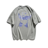 Summer Panda Printing Short-Sleeved T-shirt Men's Loose Fashion Brand round Neck Cotton Base Shirt All-Matching Men's Clothing