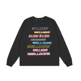 We11done Hoodie Graffiti Letters Gradient round Neck Pullover Men's Women's Pullover