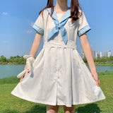 Gothic Lolita Harajuku Style Clothing Summer Friend Account Suit Dress Shirt Dress Sailor Suit Top