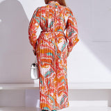 Mariah Carey See through Dress Long Sleeve Pleated Lace-up Turtleneck Dress