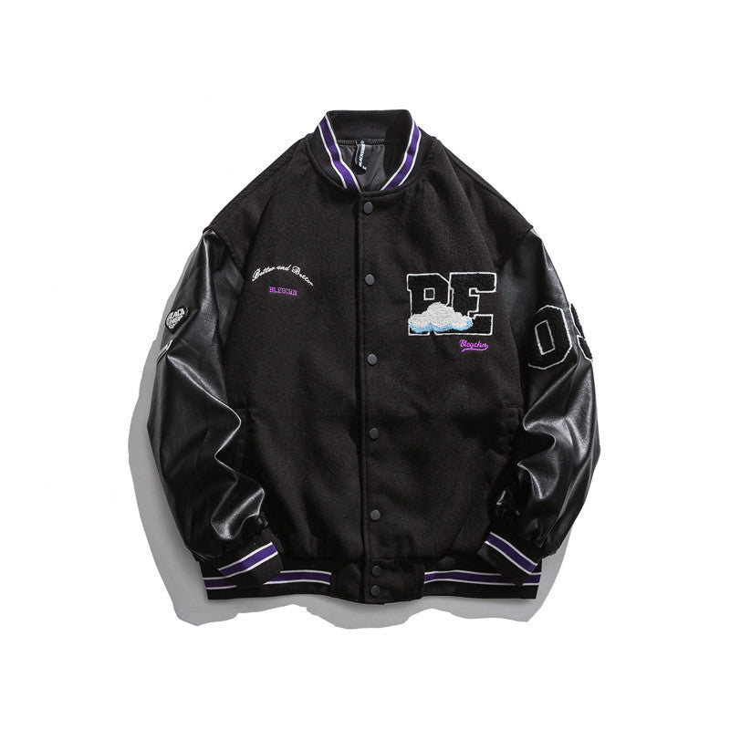 Letterman Jacket Outfit Senior Jackets Varsity Baseball Coat Autumn Loose Baseball Uniform