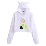 Dreamwastaken Men's Novelty Hoodies Dream Merch Shirt Fashion Cat Ears Exposed Navel Hooded Women's Sweater
