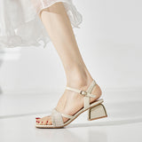 Nude Wide Fit Block Heels