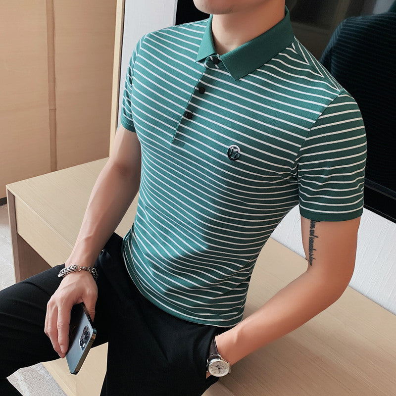 Men Polo Shirts Casual Polo Collar T-shirt