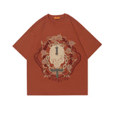 Man Tees Skull Rose Design Short Sleeve T-shirt