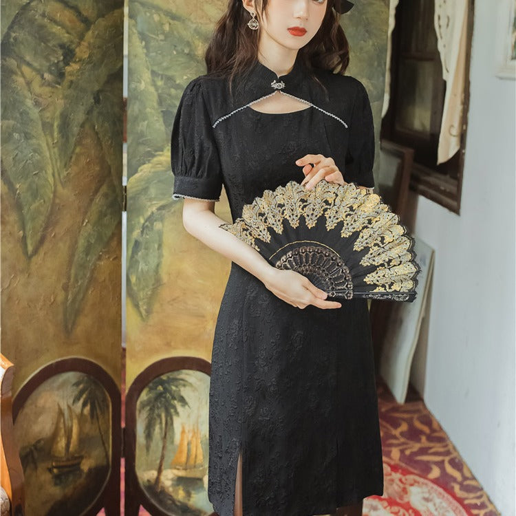 Women Cottagecore Dress Vintage Little Black Dress Everyday