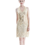 The Great Gatsby Daisy Dress Sexy Sequined Dress Halter Short Skirt Dress