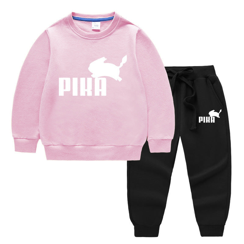 Children Pokemon Pikachu Hoodie & Pant Set Two-Piece Cotton Sweater Set