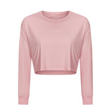 Moisture Wicking Shirts Autumn and Winter Jacquard Yoga Clothes Loose Quick-Drying Sports Long Sleeves