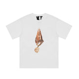 Pop Smoke Vlone King of New York T Shirt Palm Necklace Big V Printed T-shirt