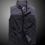 Men Utility Vest Work Zipper Tactical Work Vest Slim Pocket Jacket Vest Man Spring and Autumn Multi-Pocket Loose Vest Casual