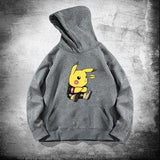 Men and Women Pokemon Pikachu Hoodie Loose Shoulder Long Sleeve