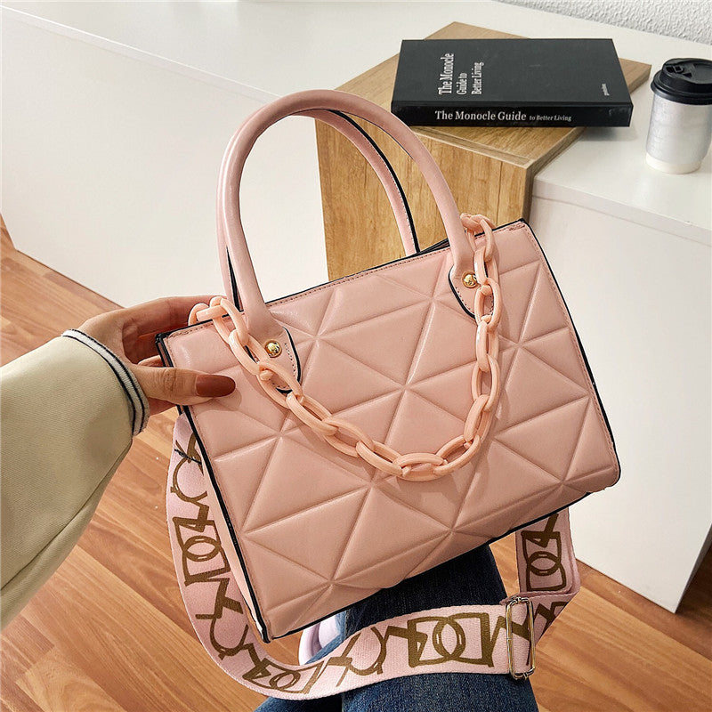 The Teacher Tote Simple Portable Large Capacity Bag Women's Bag Crossbody Bag Rhombus Shoulder Bag