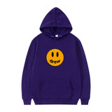 Smiley Face Hoodie Smiley Cartoon Printed Hoodie Men's Coat