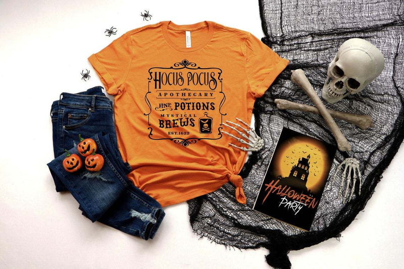 Halloween Costumes Halloween Witches Witch Pumpkin Print round Neck T-shirt for Women