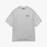Present T Shirt Color Splash-Ink Letter Printing Loose Heavy Couple