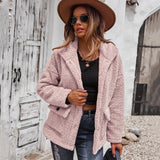 Women Sherpa Jacket Thick Coat Autumn Winter Sweater Fleece Shirt