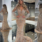 Emily Ratajkowski Dress Evening Dress Fishtail Gold Tassel Elegant Sexy