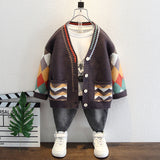 Toddler Boys Jackets Boys' Knitted Sweater Cardigan Coat