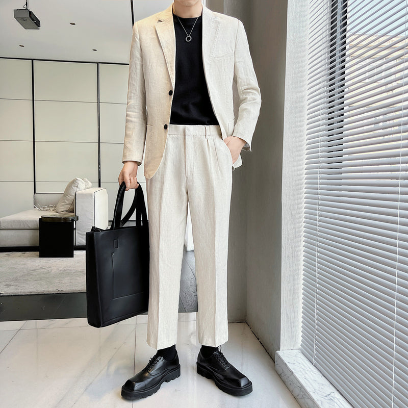 Seersucker Suit Slim Fit Suit