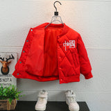 Toddler Boys Jackets Boys' Cotton Coat Autumn and Winter Baseball Uniform