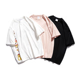 Summer Cartoon Dog Printed Short-Sleeved T-shirt Men's Trendy Pure Cotton Tee Loose Leisure All-Matching T-shirt