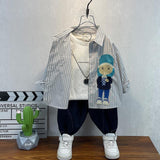 Toddler Boys Sweater Boys' Long-Sleeved Shirt Spring And Autumn Cartoon Pattern