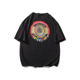 Men's T-shirt Fashion Brand Fun Color Printed Short-Sleeved T-shirt Men's Summer Loose Top Half Sleeve All-Matching